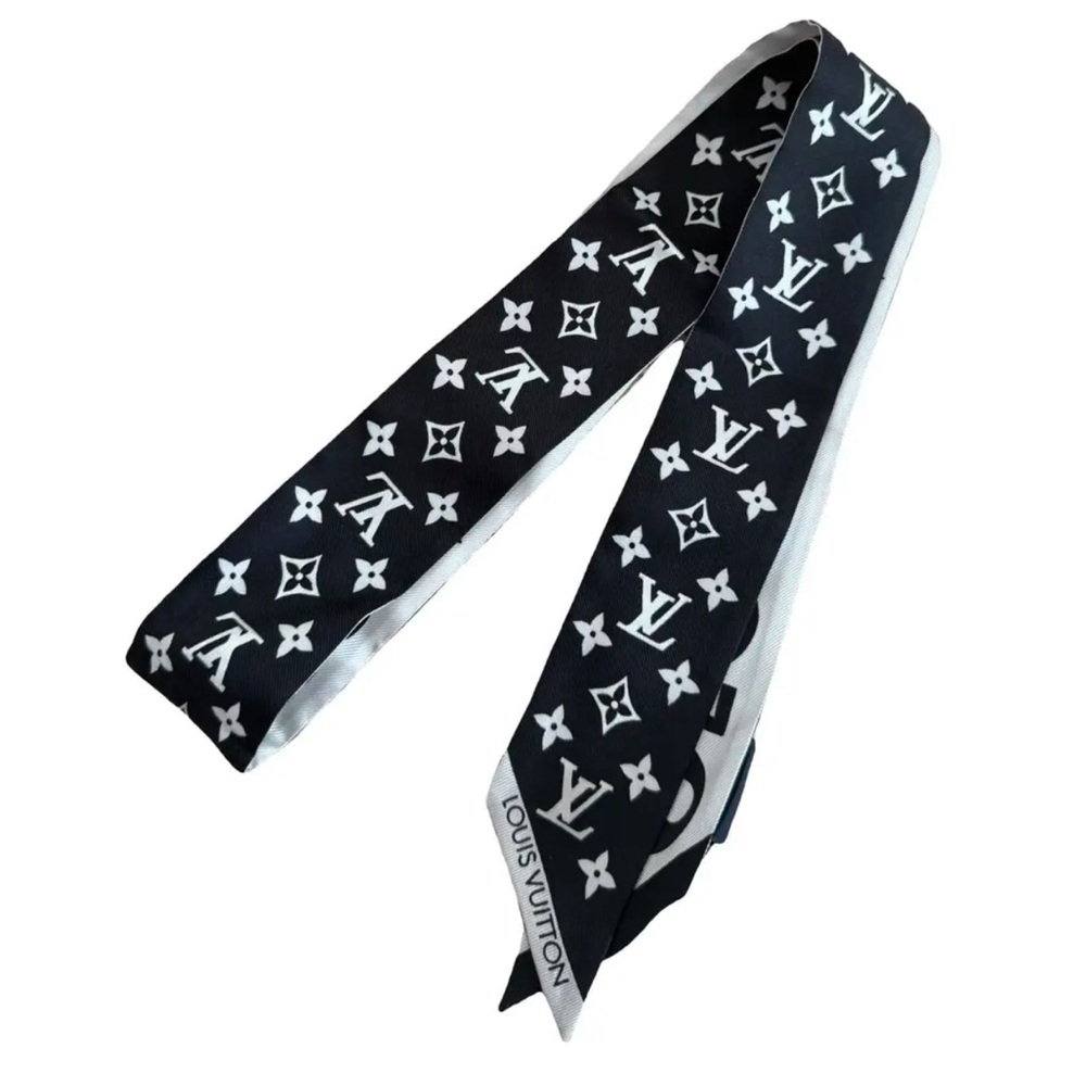 Louis Vuitton Black and White Monogram Silk Bandeau - Picture 3 of 10